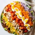 8-ingredient chopped salad in a large bowl.